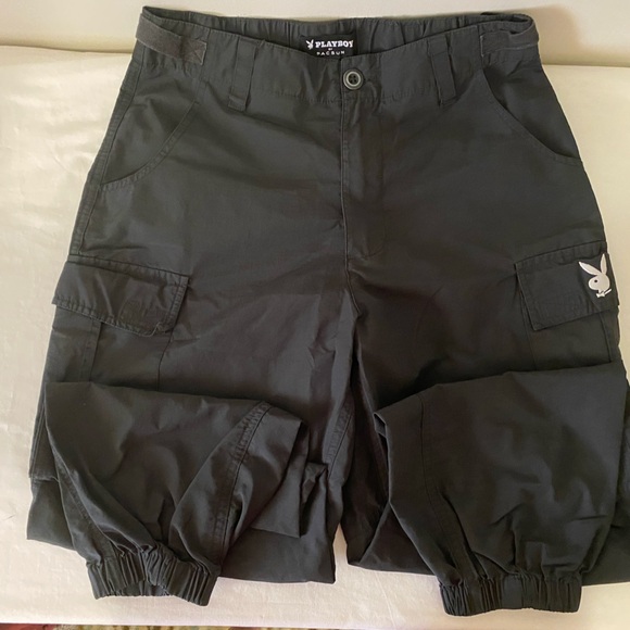 Play Boy Pacsun Cargo Pants Womens Small Black WindbreakerJogger - Picture 5 of 9